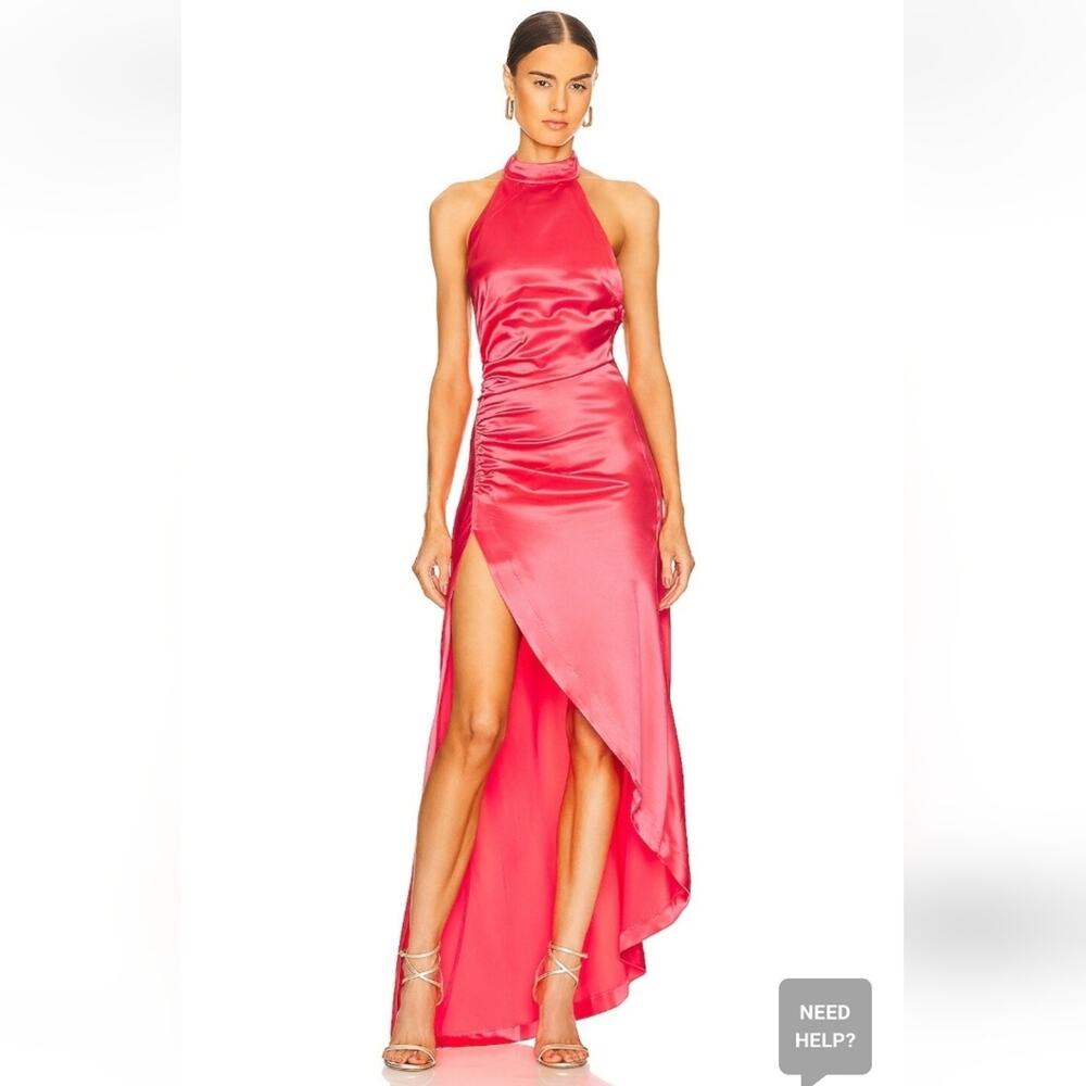 Retrofete Sabrina Dress in Coral Size Small Halter Open Back NWT Maxi Sleeveless